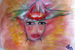 16 .Jeune femme pensive (D : 30cm x 42cm    Prix=100 €)