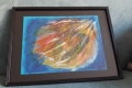 07. Tendre bleu (D : 24cm x 32cm  CADRE), VENDU