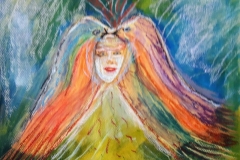 13. Oiseaux femme  (D : 24cm x 32cm    Prix=80 €))