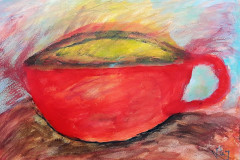 22.Rouge tasse (D : 30cm x 42cm    Prix=100 €)