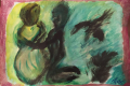 24.Couple vert et noir  (D : 30cm x 42cm    Prix=100 €)